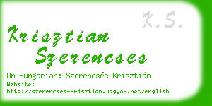 krisztian szerencses business card